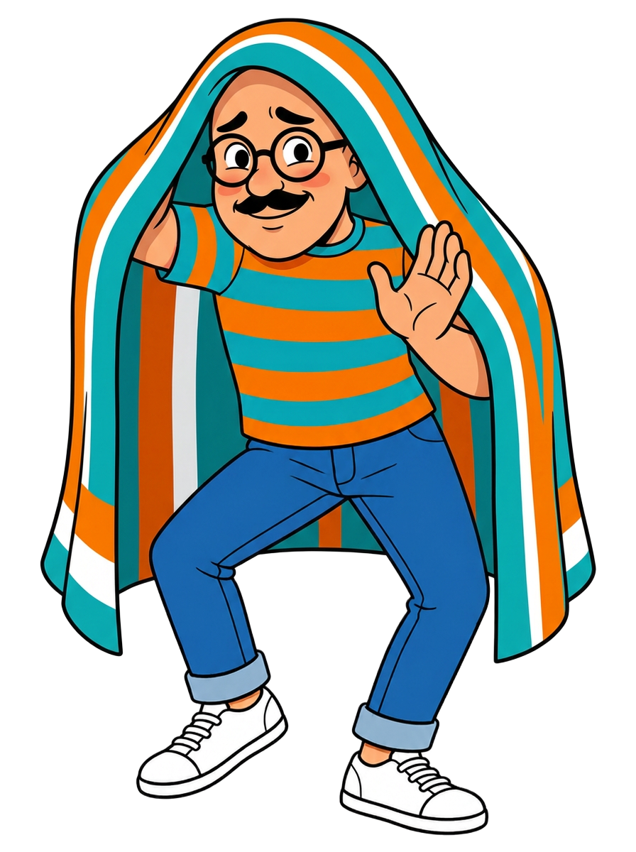 Baldo — Peeking out from under a towel